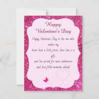 Happy Valentine's Day Rose Pink Blush Glitzer