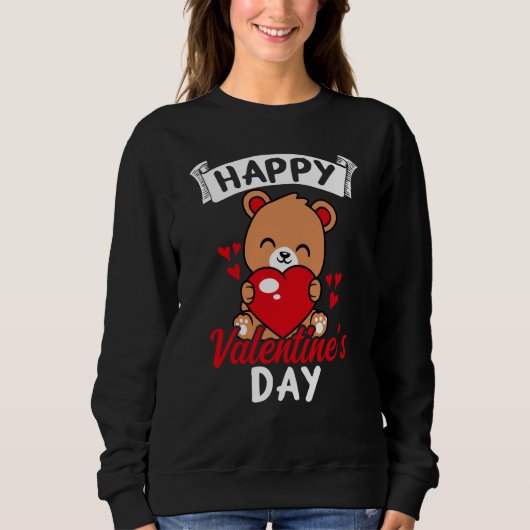 Happy Valentine's Day Roses Date Night Flowers Lov Sweatshirt (Vorderseite)