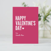 Happy Valentine's Day | Rot Einladung (Stehend Vorderseite)