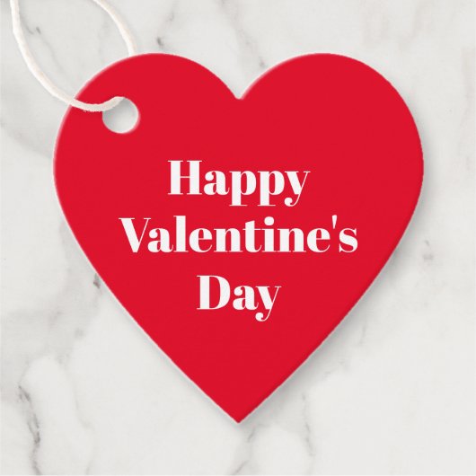 Happy Valentine's Day rot weißen minimalistischen Geschenkanhänger (Vorderseite)