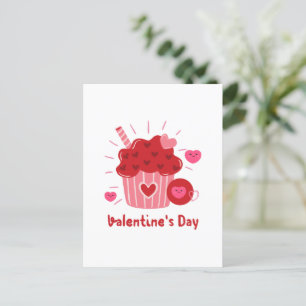 Happy Valentine's Day - Rote Herzen Niedliche Bild Feiertagspostkarte
