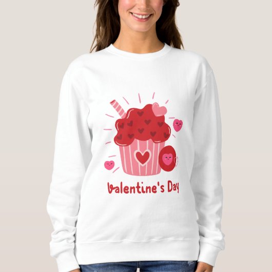 Happy Valentine's Day - Rote Herzen Niedliche Bild Sweatshirt (Vorderseite)