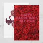 Happy valentine's day rote Rose Flat Holiday Card Feiertagskarte (Vorne/Hinten)