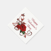 Happy Valentine's Day Rote Rosen Napkins Serviette (Ecke)