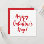 Happy Valentine's Day roten Drehbuchtypografie mod Karte (Vorderseite/Rückseite Beispiel)