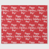 Happy Valentine's Day roten modernen Drehbuchtypog Geschenkpapier (Flach)