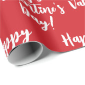 Happy Valentine's Day roten modernen Drehbuchtypog Geschenkpapier (Rolleneckpunkt)