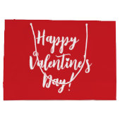 Happy Valentine's Day roten modernen Drehbuchtypog Große Geschenktüte (Rückseite)