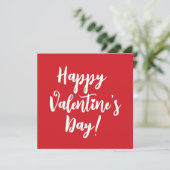 Happy Valentine's Day roten modernen Drehbuchtypog Karte (Stehend Vorderseite)