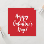 Happy Valentine's Day roten modernen Drehbuchtypog Karte (Vorderseite/Rückseite Beispiel)