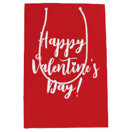 Happy Valentine's Day roten modernen Drehbuchtypog Mittlere Geschenktüte