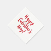 Happy Valentine's Day roten modernen Drehbuchtypog Serviette (Ecke)