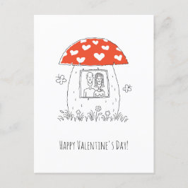 Happy Valentine's Day Rotes Herz Pilz Liebhaber Postkarte