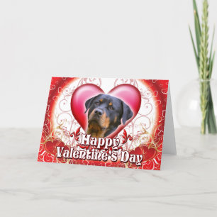 Happy Valentines Day Rottweiler Feiertagskarte