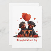 Happy Valentines Day Rottweiler Hunde Feiertagskarte (Vorne/Hinten)