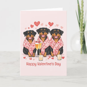 Happy Valentines Day Rottweiler Hunde Feiertagskarte
