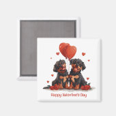 Happy Valentines Day Rottweiler Hunde Magnet (Vorderseite/Rückseite)