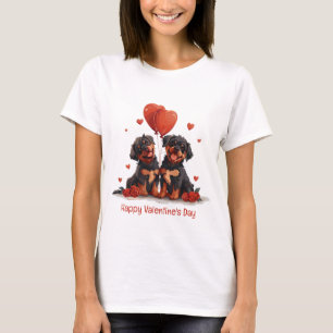 Happy Valentines Day Rottweiler Hunde T-Shirt
