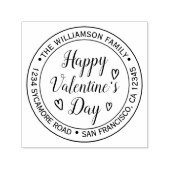 Happy Valentine's Day Round Rücksendeadresse Permastempel (Design)