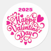 Happy Valentine's Day Runder Aufkleber (Vorderseite)