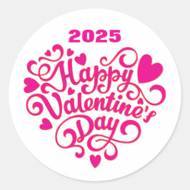 Happy Valentine's Day Runder Aufkleber