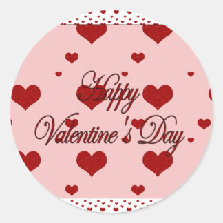 Happy Valentines Day Runder Aufkleber