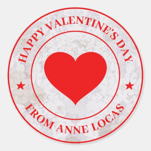 Happy Valentine's Day Runder Aufkleber (Vorderseite)