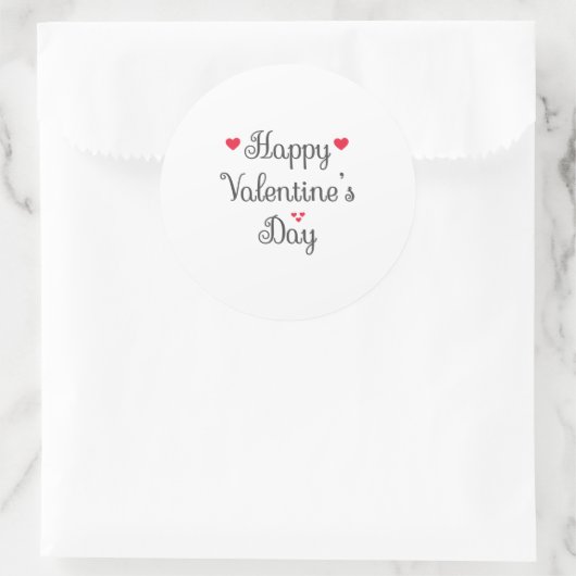 Happy Valentine's Day Runder Aufkleber (Tasche)