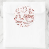 Happy Valentine's Day Runder Aufkleber (Tasche)