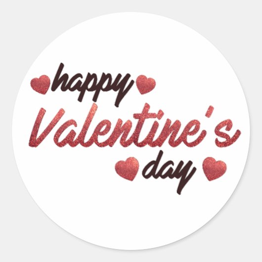 Happy Valentine's Day Runder Aufkleber (Vorderseite)