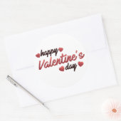 Happy Valentine's Day Runder Aufkleber (Umschlag)