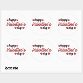 Happy Valentine's Day Runder Aufkleber (Blatt)