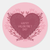 Happy Valentine's Day Runder Aufkleber (Vorderseite)