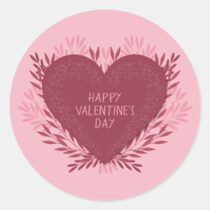 Happy Valentine's Day Runder Aufkleber