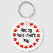 Happy Valentine's Day rundet rote Herzen Brauch Schlüsselanhänger (Rückseite)