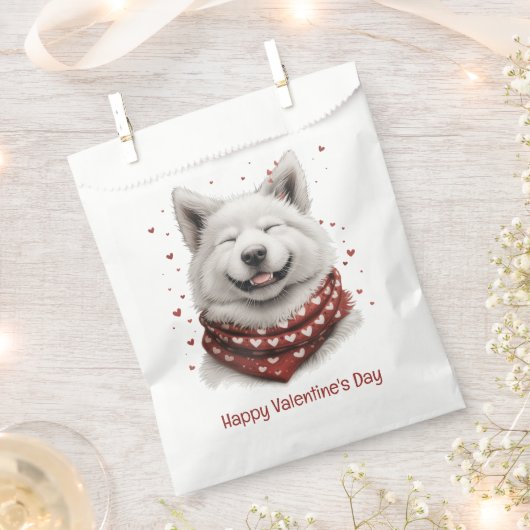 Happy Valentines Day Samoyed Dog Geschenktütchen (Ausgeschnitten)