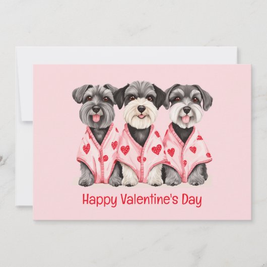 Happy Valentines Day Schnauzer Hunde Feiertagskarte (Vorderseite)
