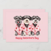 Happy Valentines Day Schnauzer Hunde Feiertagskarte (Vorne/Hinten)