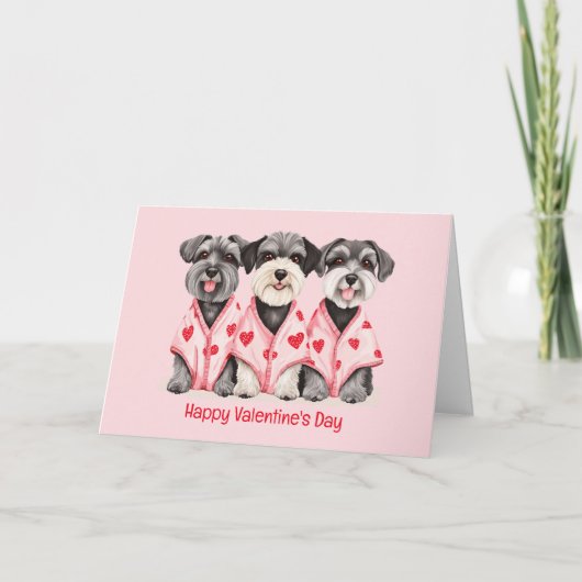 Happy Valentines Day Schnauzer Hunde Feiertagskarte (Vorderseite)