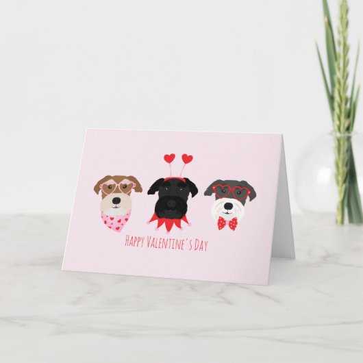 Happy Valentines Day Schnauzer Hunde Feiertagskarte (Vorderseite)