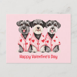 Happy Valentines Day Schnauzer Hunde Feiertagspostkarte