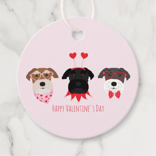Happy Valentines Day Schnauzer Hunde Geschenkanhänger (Vorderseite)