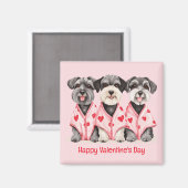 Happy Valentines Day Schnauzer Hunde Magnet (Vorderseite/Rückseite)