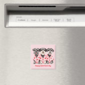 Happy Valentines Day Schnauzer Hunde Magnet (In Situ (Geschirrspüler))