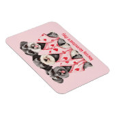 Happy Valentines Day Schnauzer Hunde Magnet (Rechte Seite)
