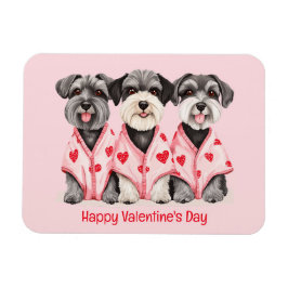 Happy Valentines Day Schnauzer Hunde Magnet