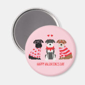 Happy Valentines Day Schnauzer Hunde Magnet (Vorderseite/Rückseite)