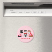 Happy Valentines Day Schnauzer Hunde Magnet (In Situ (Geschirrspüler))