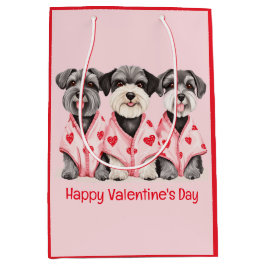 Happy Valentines Day Schnauzer Hunde Mittlere Geschenktüte