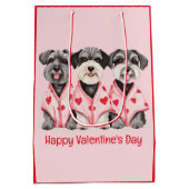 Happy Valentines Day Schnauzer Hunde Mittlere Geschenktüte (Rückseite)